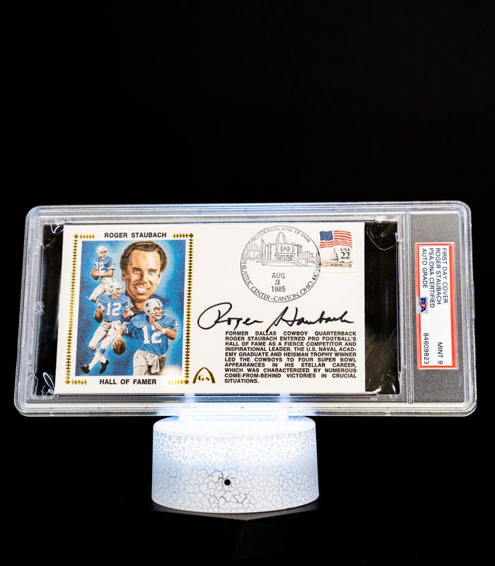 First Day Cover Envelope Roger Staubach Auto Mint 9 (Envelope)