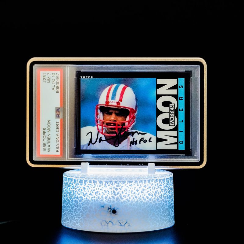 1985 Topps Warren Moon #251 (PSA Card NM 7, Auto 10 PSA: #90800467)