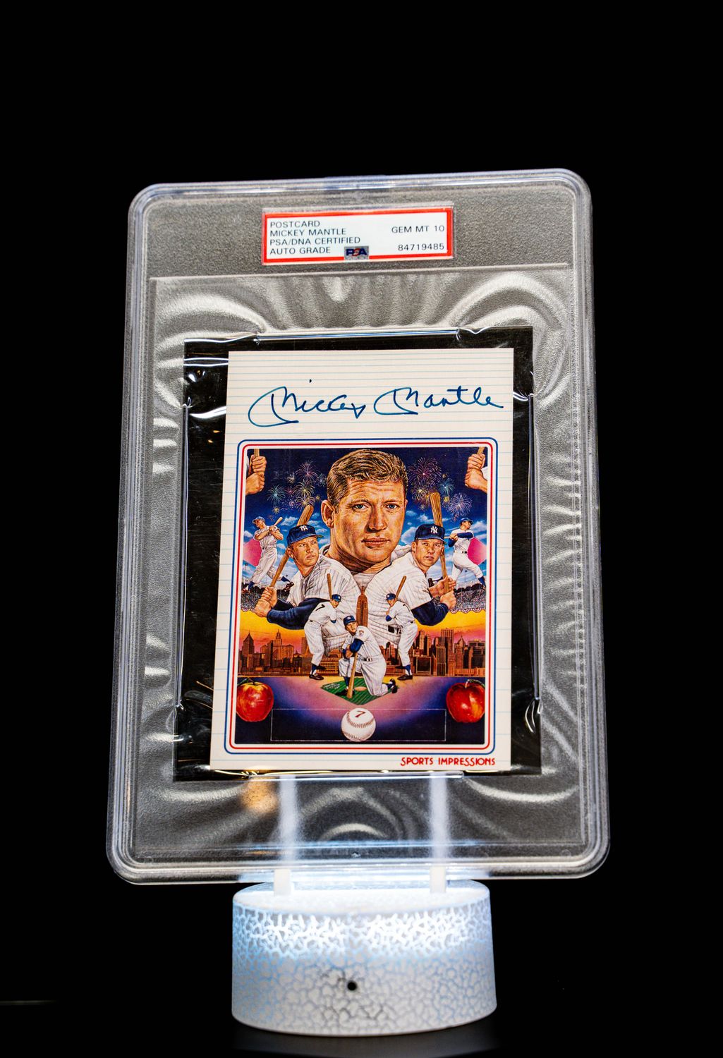 Oversized Postcard Sports Impressions Mickey Mantle PSA Auto GEM MT 10