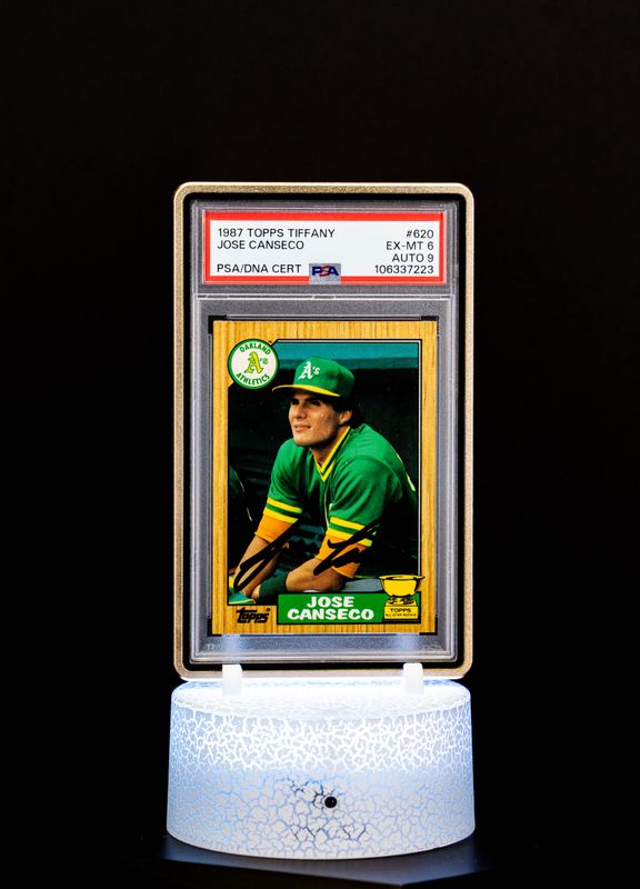 1987 Topps Tiffany Jose Canseco Autograph PSA EX-MT 6 Auto 9 #620