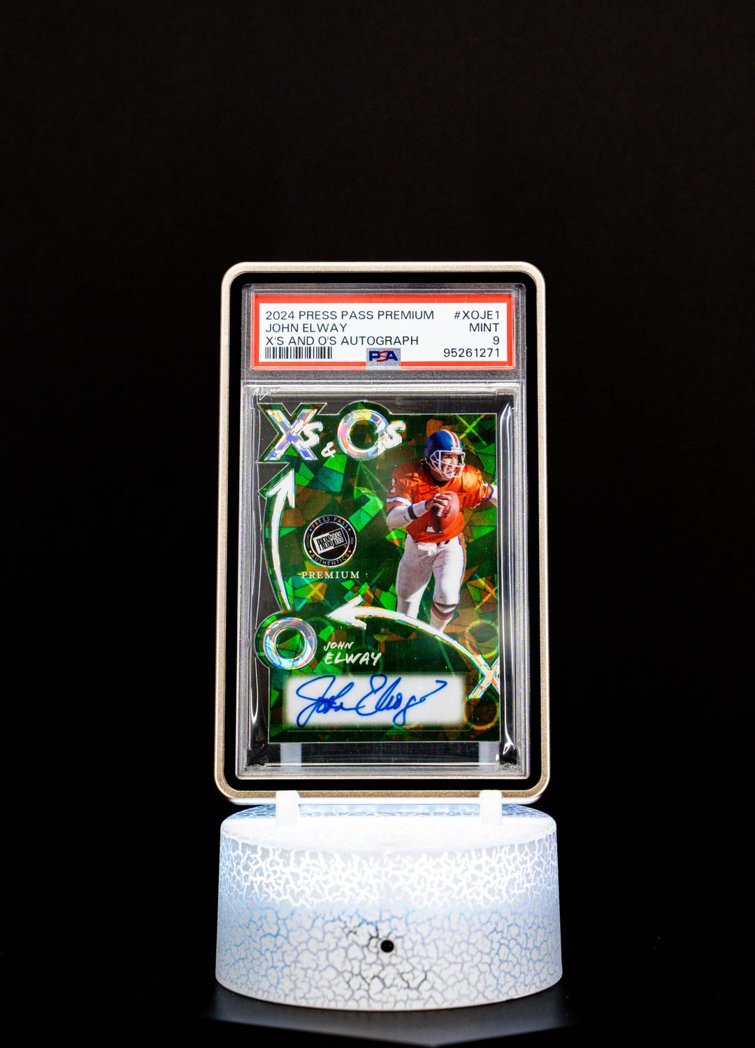 2024 Press Pass Premium X's and O's Autographed John Elway #XOJE1 PSA Mint 9, Auto 10
