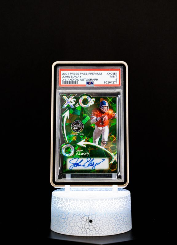2024 Press Pass Premium X's and O's Autographed John Elway #XOJE1 PSA Mint 9, Auto 10