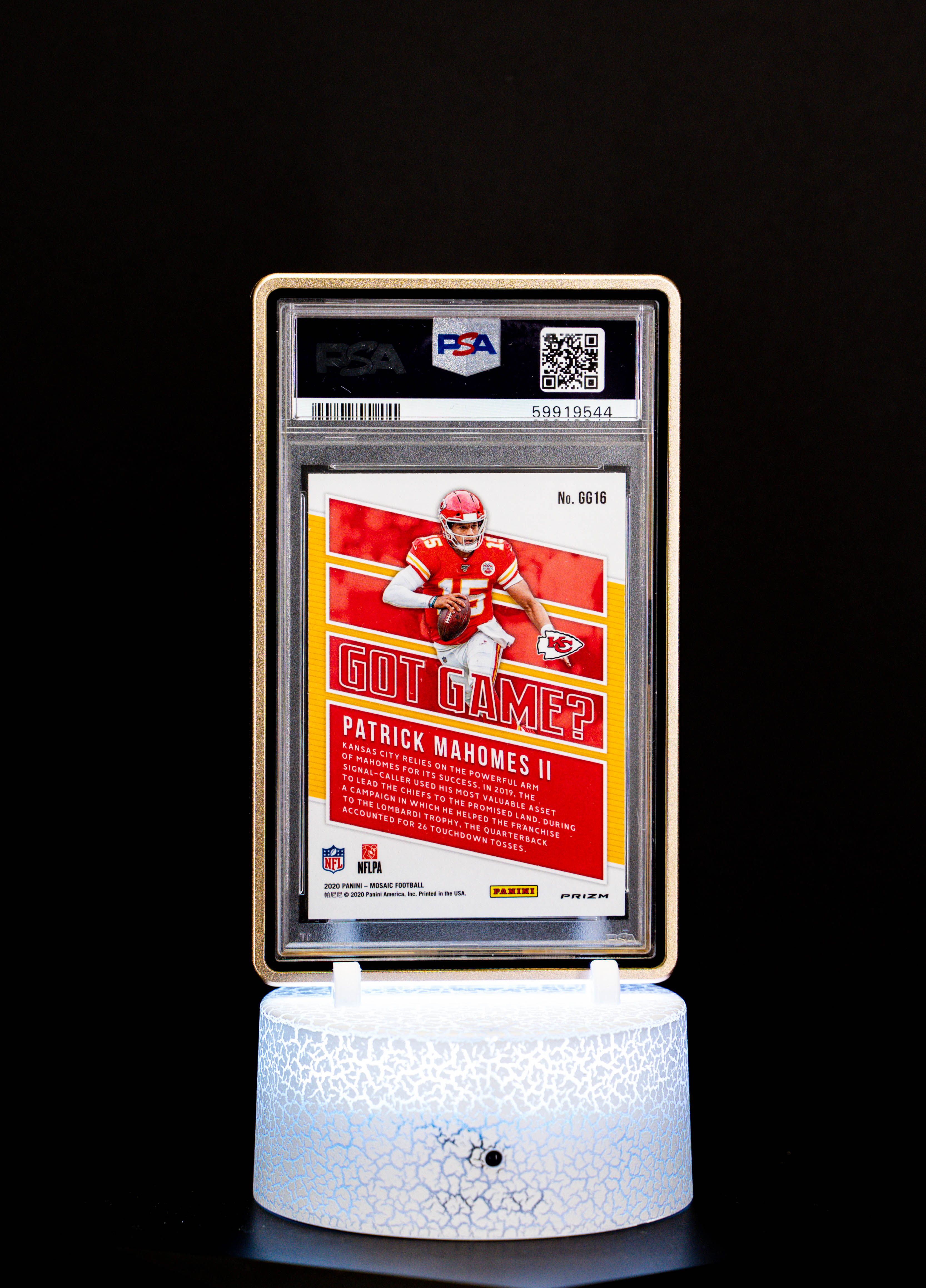 2021 Panini Mosaic Got Game Green Mosaic (NO AUTOGRAPH), Patrick Mahomes II #GG16 (PSA GEM MT 10 PSA: #59919544)