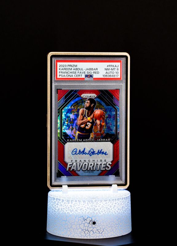 2023 Prizm Franchise Favorites Red Auto Kareem Abdul-Jabbar PSA NM-MT 8 Auto 10 #FFKAJ