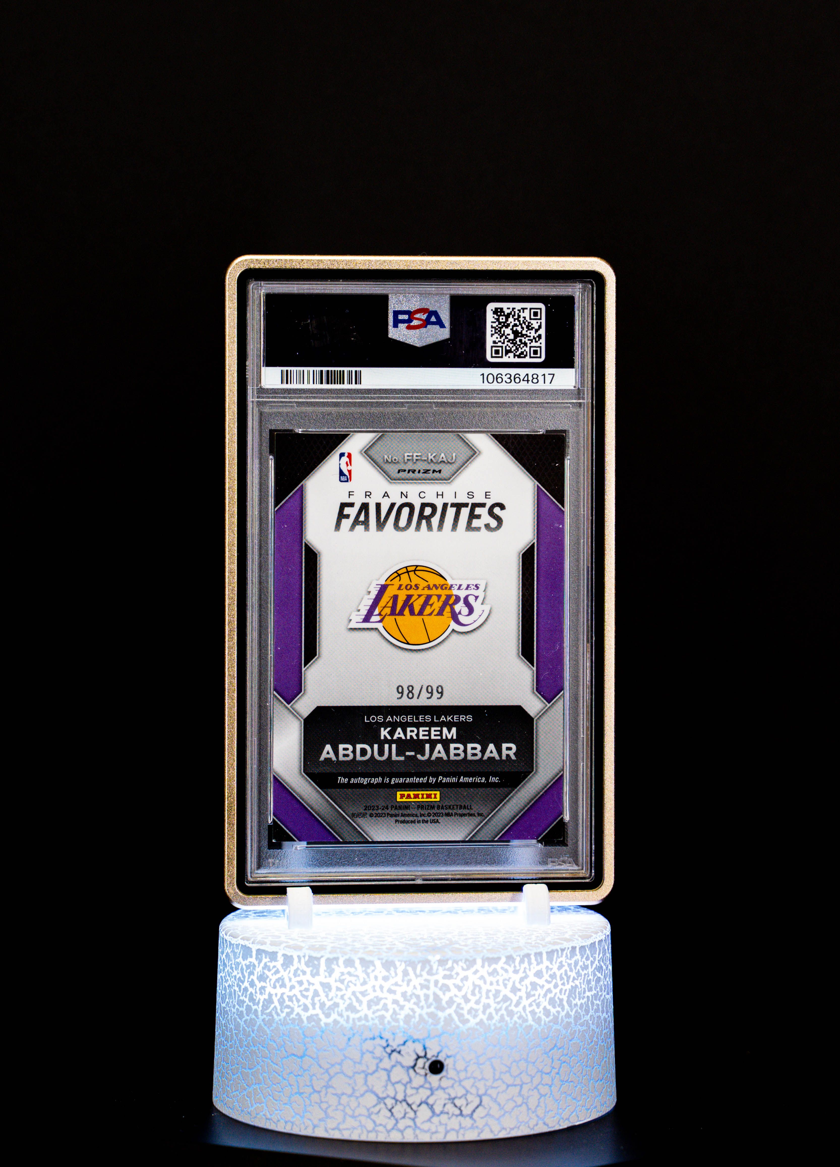 2023 Prizm Franchise Favorites Red Auto Kareem Abdul-Jabbar PSA NM-MT 8 Auto 10 #FFKAJ