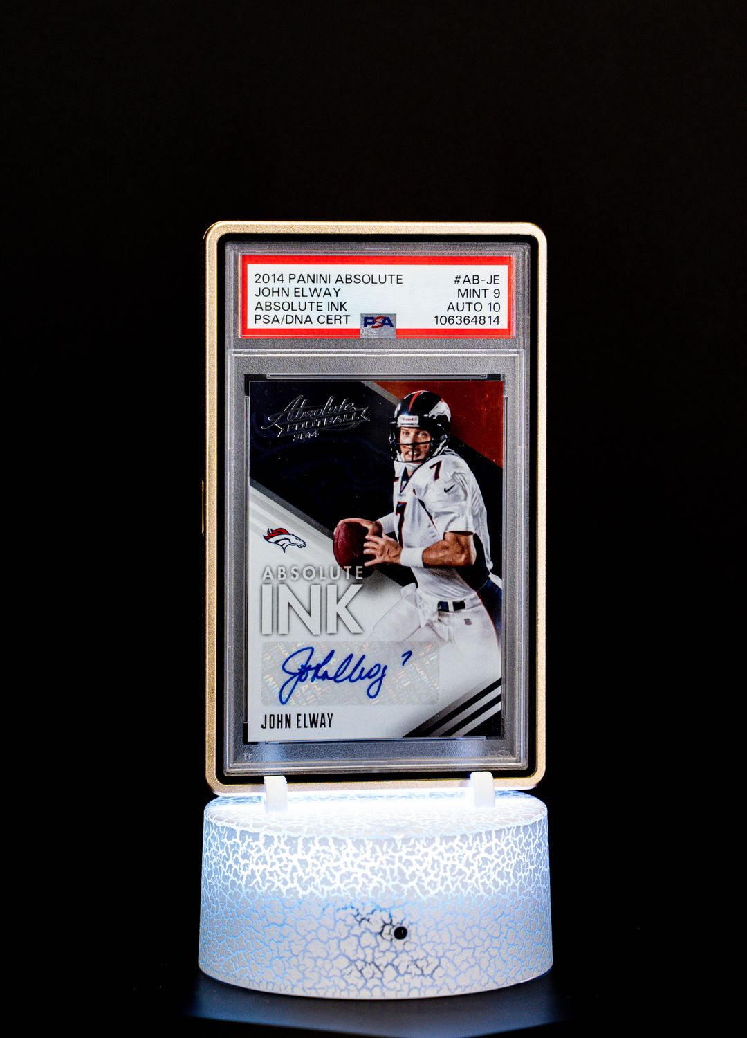 2014 Panini Absolute Ink Autograph John Elway PSA Mint 9 Auto 10 #AB-JE