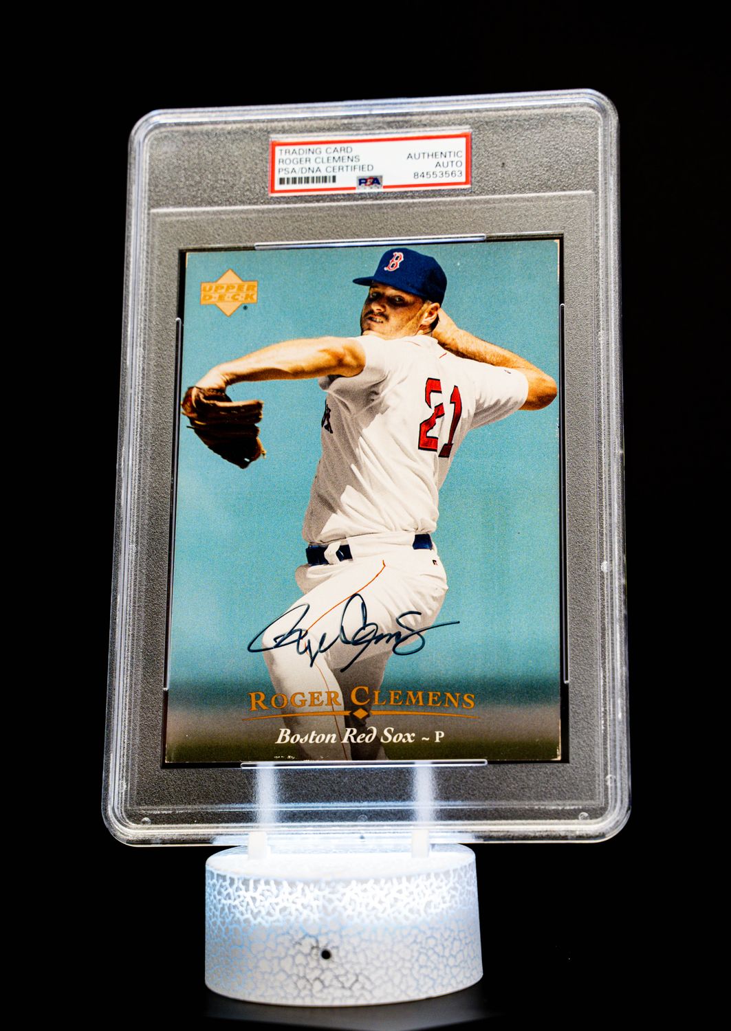 1995 Upper Deck Jumbo Card Roger Clemens Auto (UDA: AAJ24578) #159 (PSA Authentic Auto PSA: 84553563)