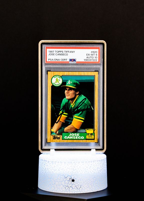1987 Topps Tiffany Jose Canseco Autograph PSA EX-MT 6 Auto 10 #620