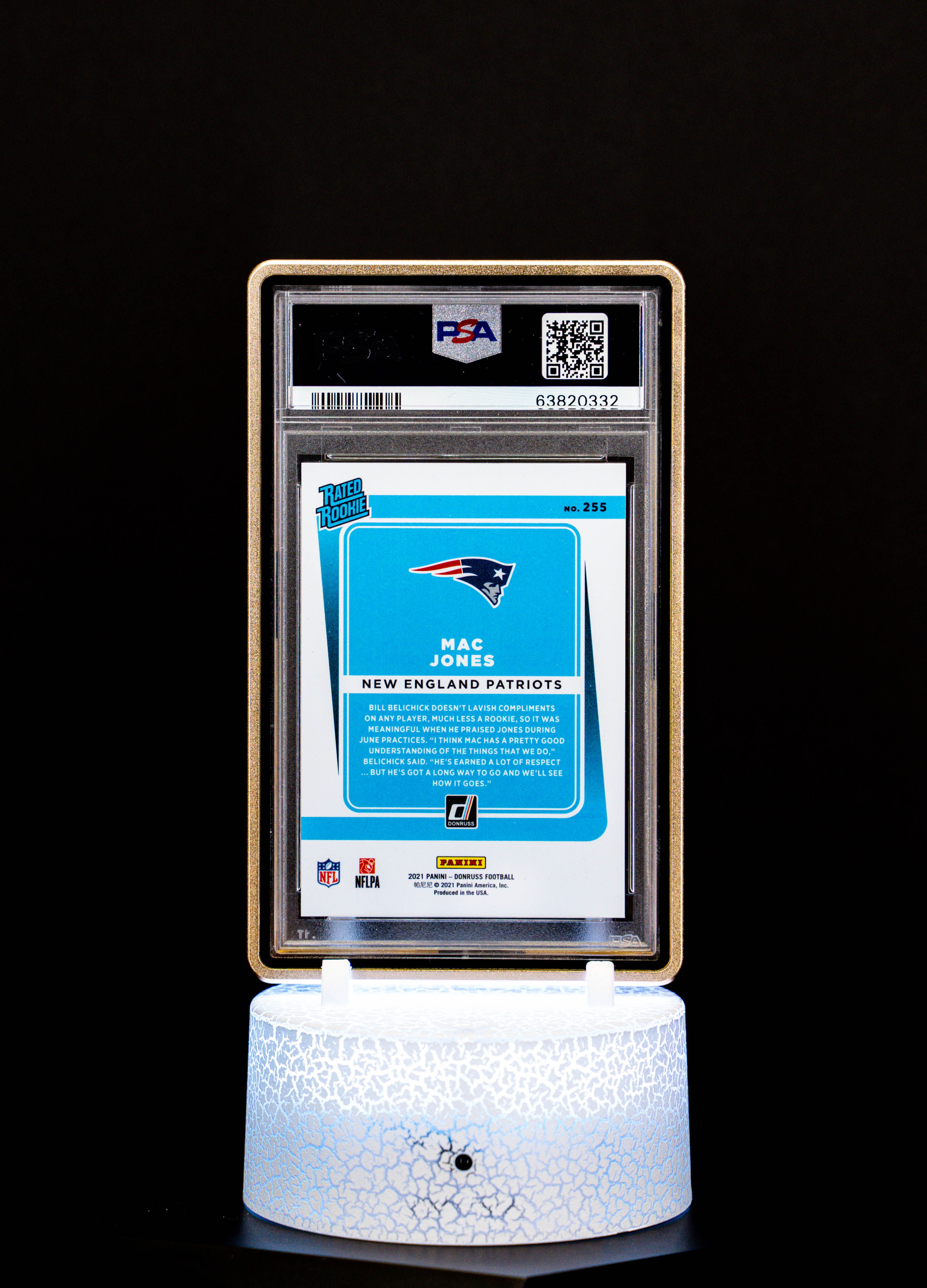 2021 Donruss Press Room Premium (No Autograph), Mac Jones #255 (PSA Gem Mint 10) – Cert #63820332