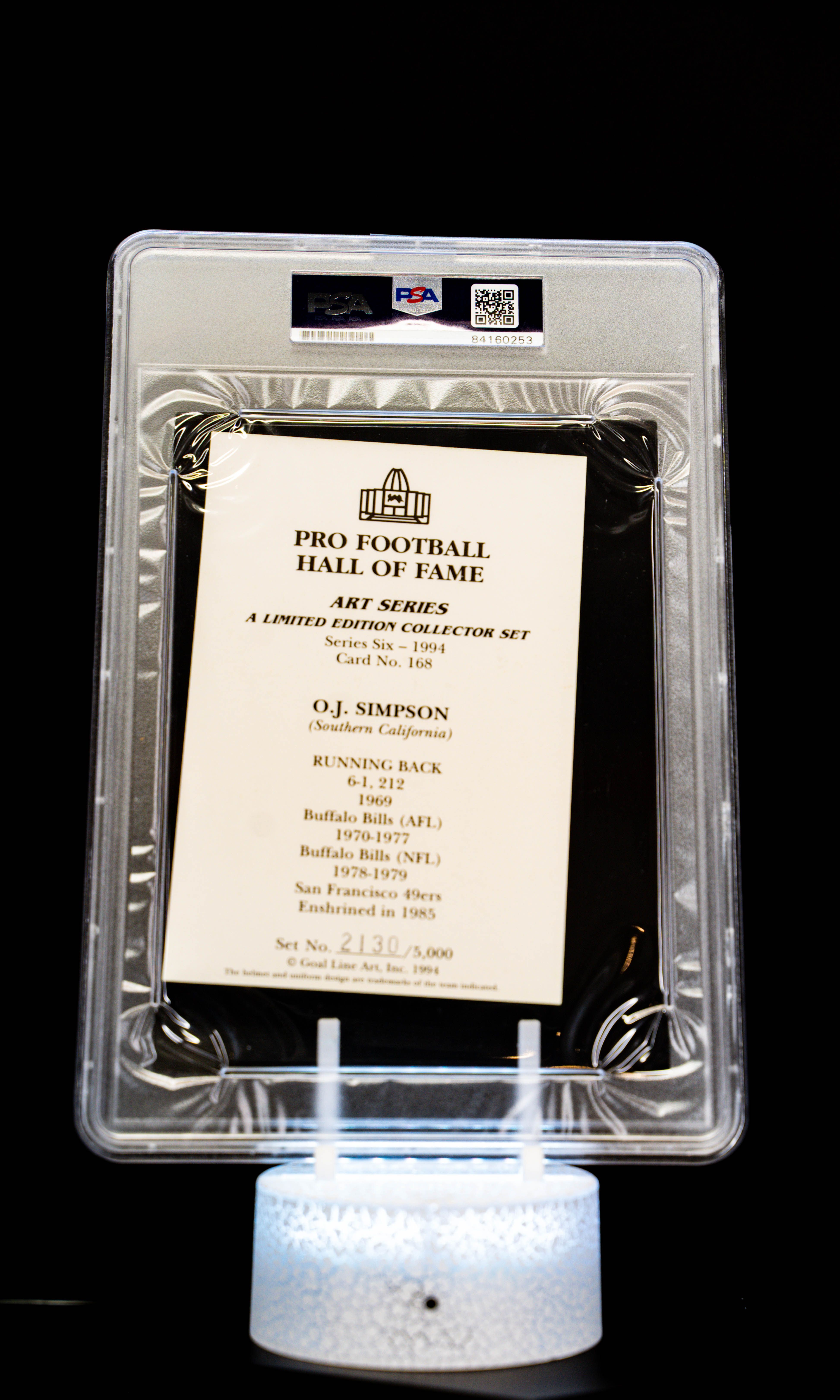 1994 H.O.F. Cards Hall of Fame Signature Series O.J. Simpson Auto (SN: 2130/5000) Large Sized Card