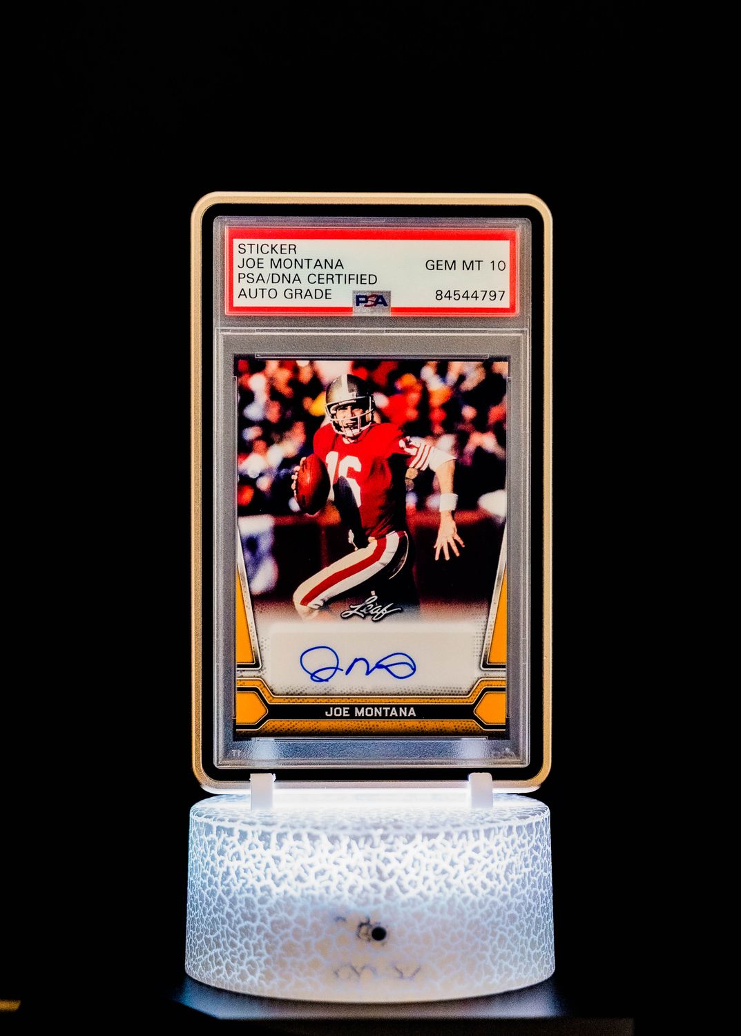 2021 Leaf Multi-Sport Gold Joe Montana #BA-JM1 PSA Auto GEM MT 10