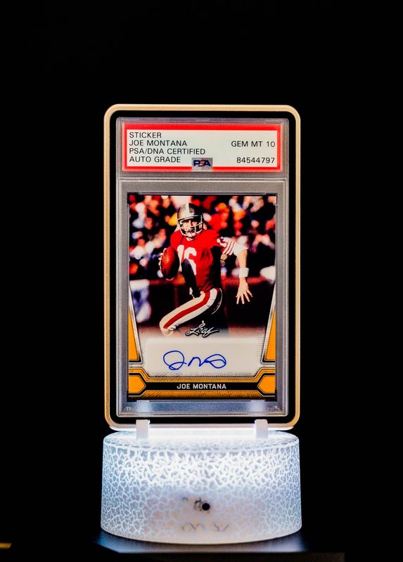 2021 Leaf Multi-Sport Gold Joe Montana #BA-JM1 PSA Auto GEM MT 10