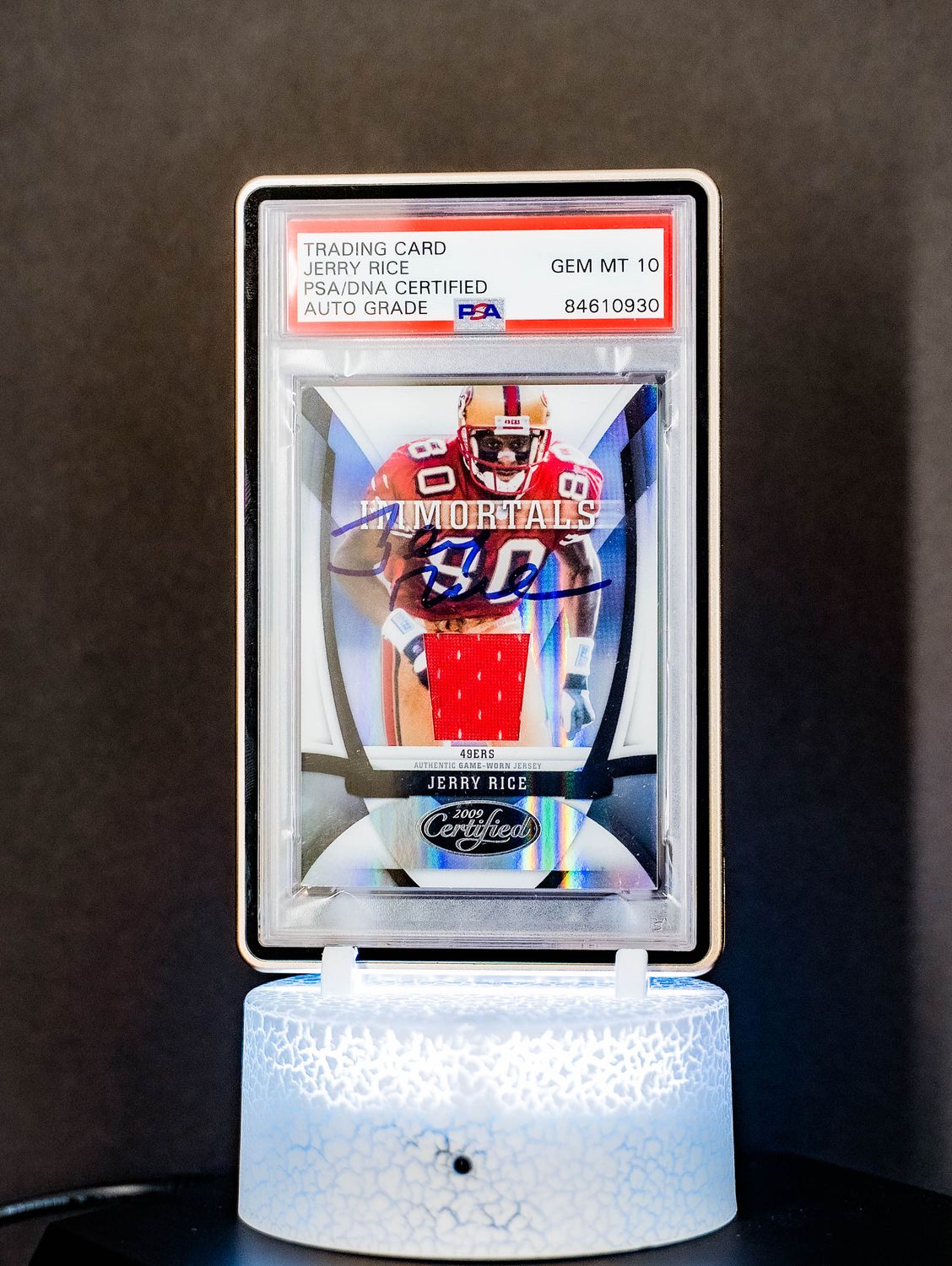 2009 Panini Certified Immortals Jerry Rice #209 (SN: 162/250) PSA Auto GEM MT 10