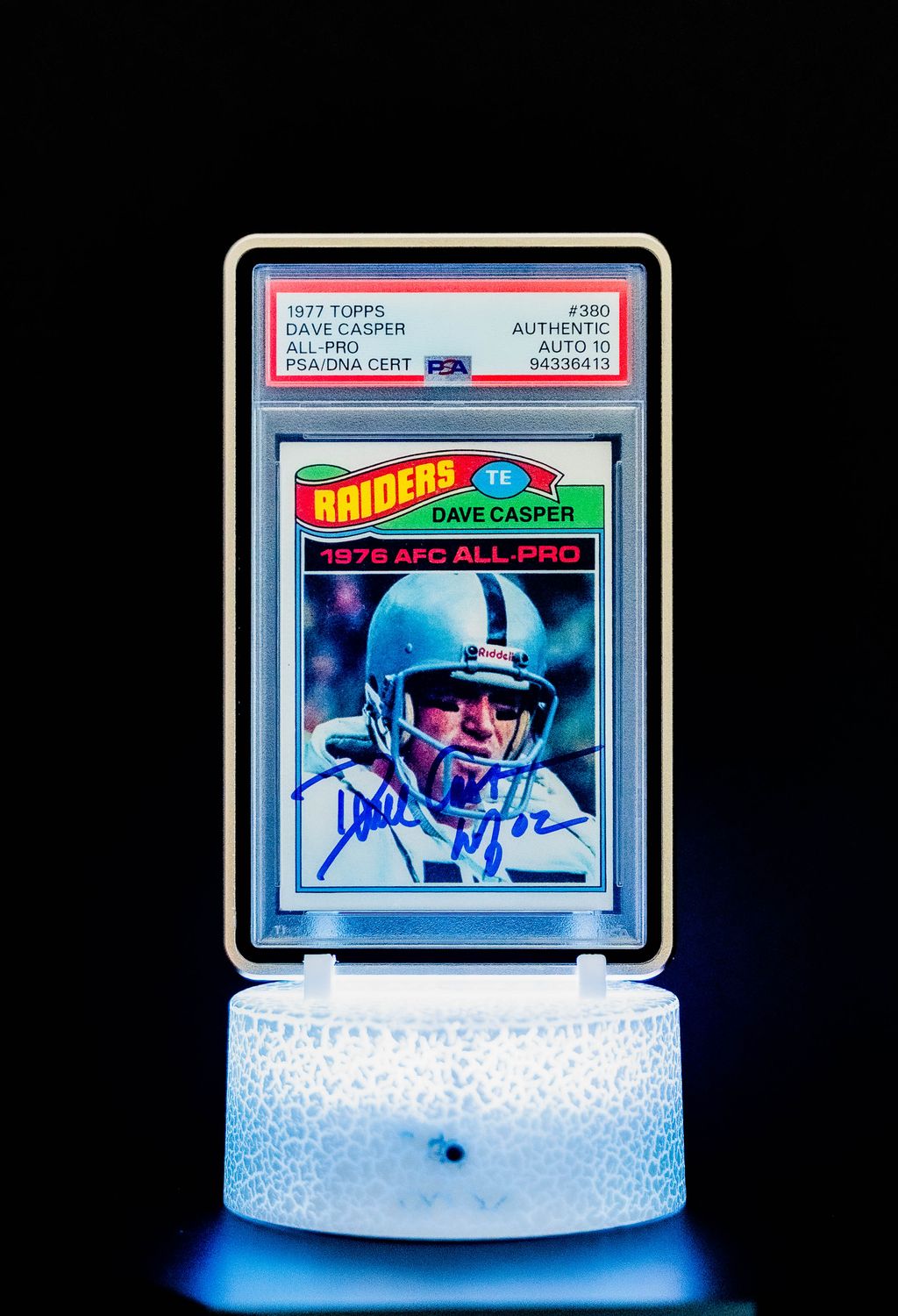1977 Topps All-Pro Dave Casper #380 PSA GEM MT 10, Auto 10