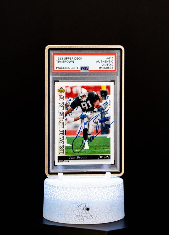 1993 Upper Deck Tim Brown Autograph PSA Auto 9 #415