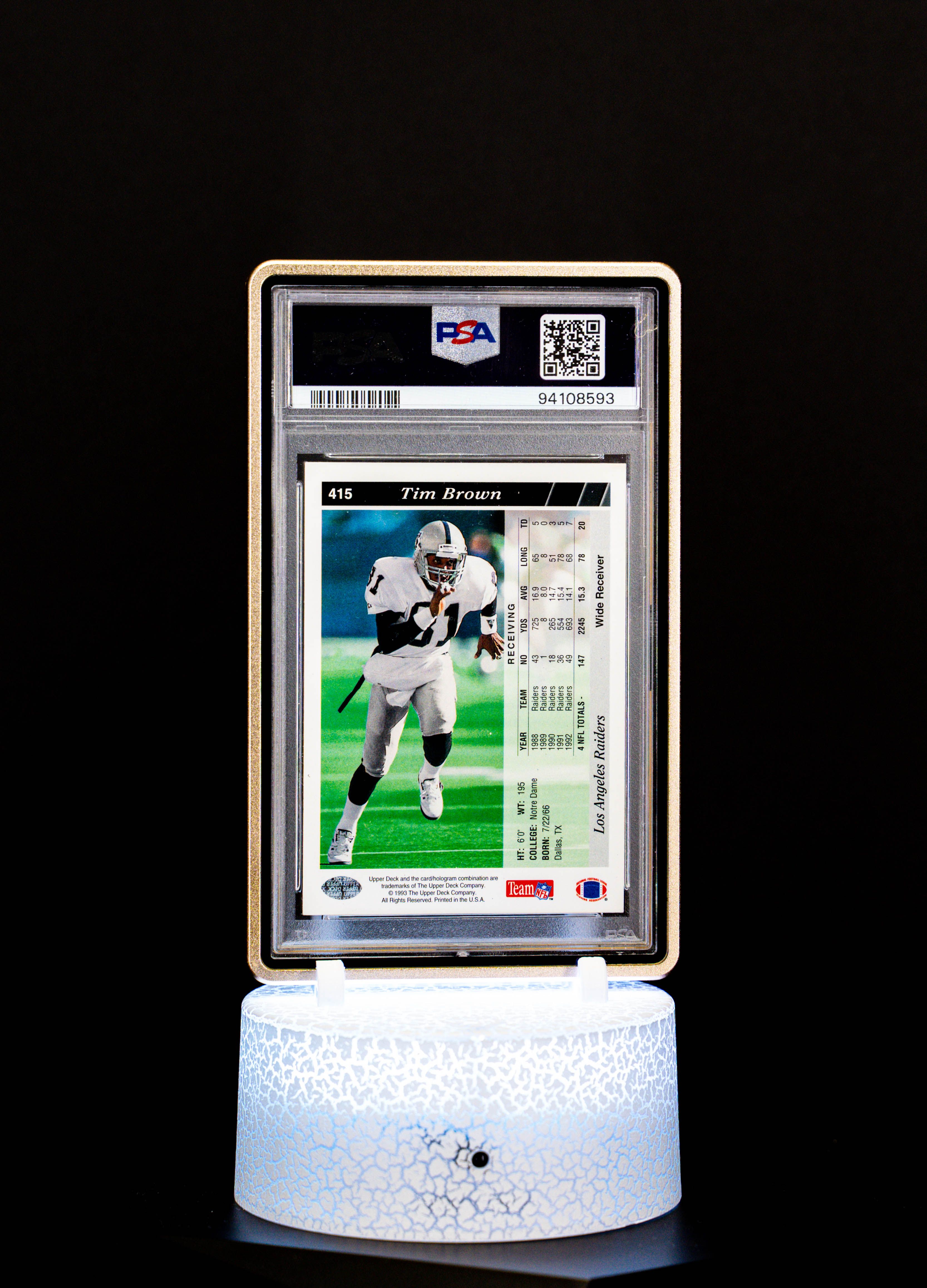 1993 Upper Deck Tim Brown Autograph PSA Auto 9 #415