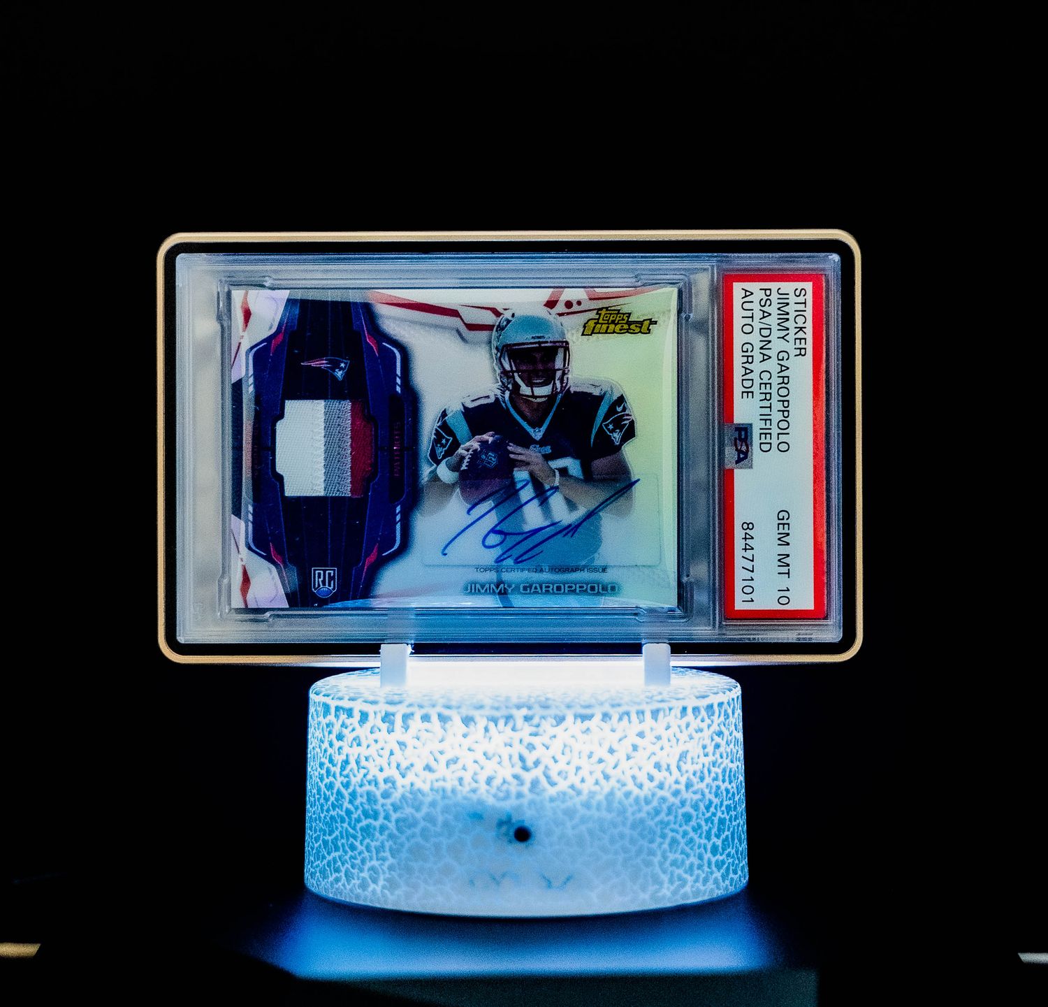 2014 Topps Finest Rookie Autographed Patch Refractor Jimmy Garoppolo #RAP-JG PSA GEM MT 10, Auto 10
