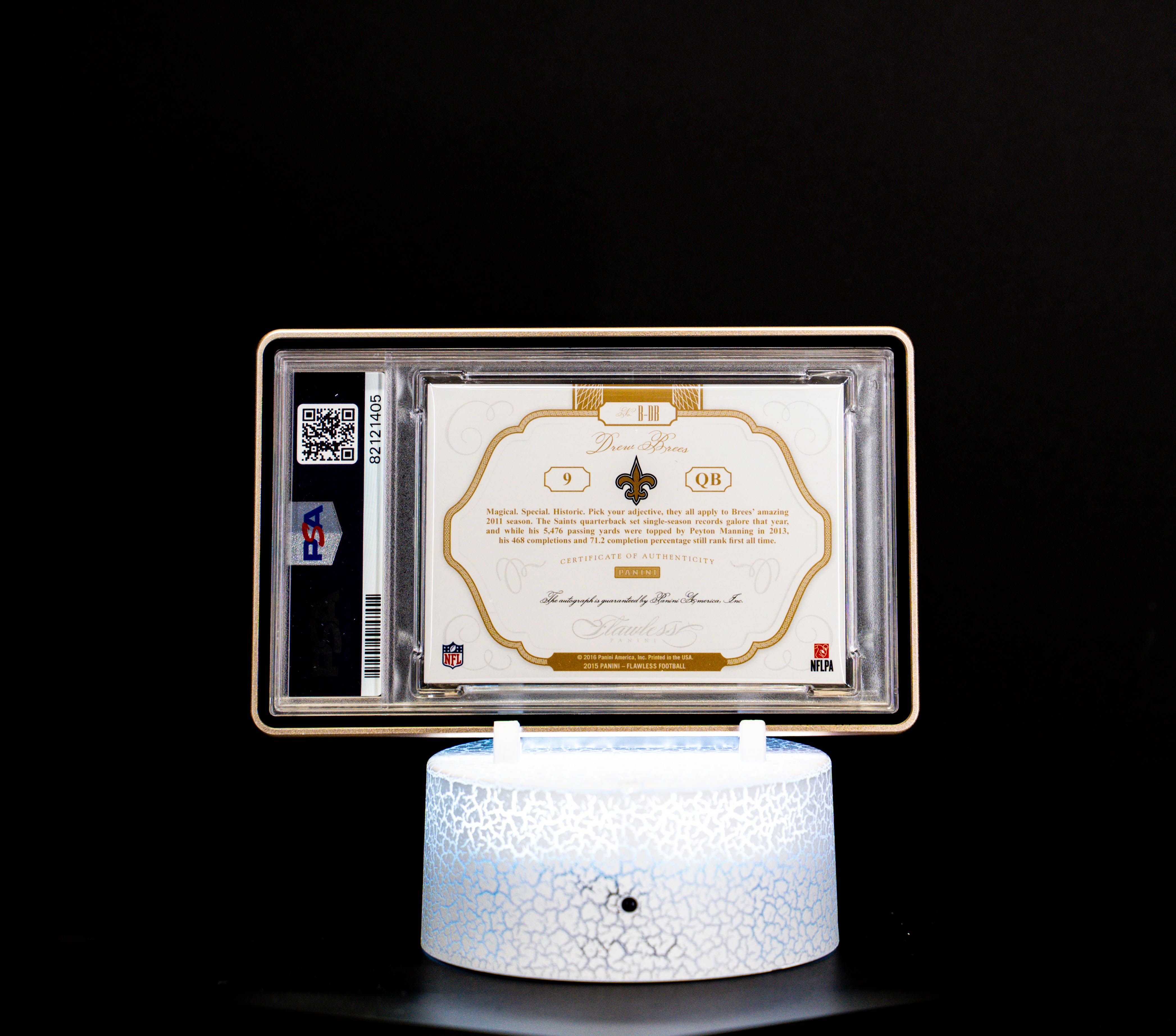 2015 Panini Flawless Benchmark Autographs Drew Brees (SN: 20/25) #B-DB – PSA GEM MT 10, Auto 10 (PSA Cert #82121405)