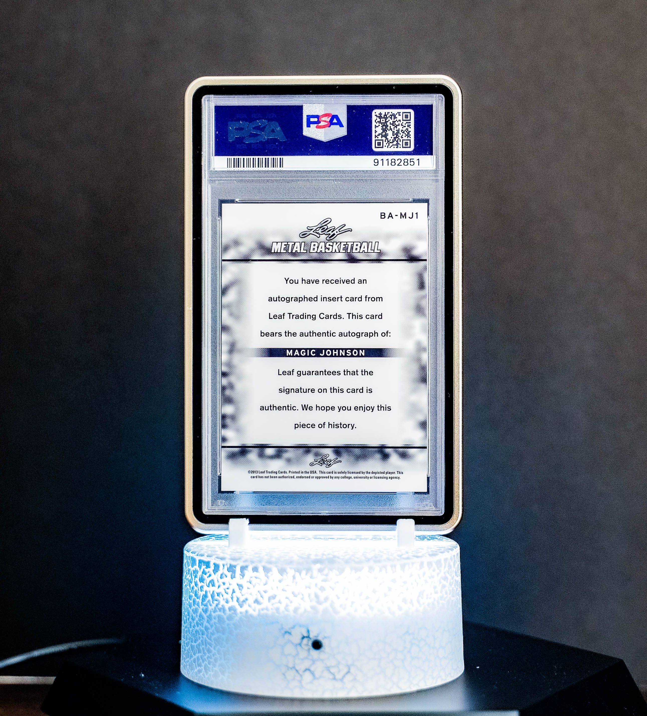 2012 Leaf Metal Magic Johnson #BAMJ1 – PSA GEM MT 10, Auto 10 (PSA Cert #91182851)