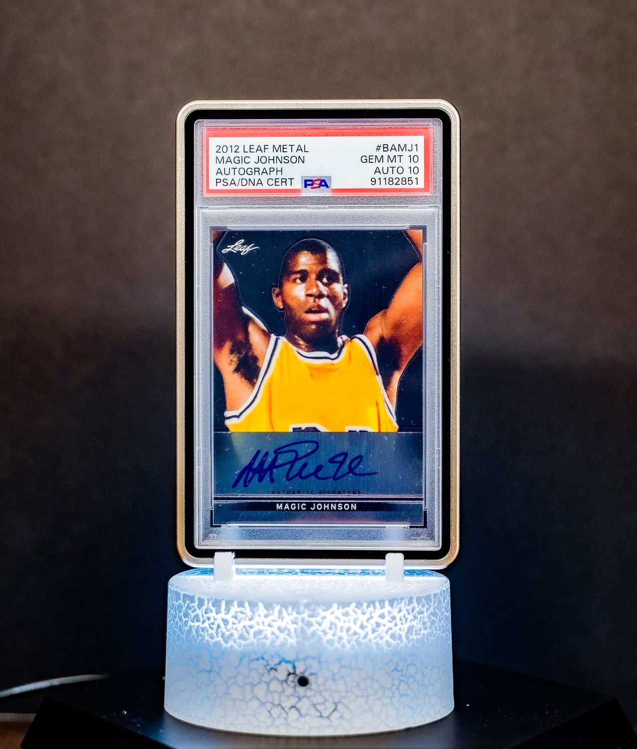 2012 Leaf Metal Magic Johnson #BAMJ1 – PSA GEM MT 10, Auto 10 (PSA Cert #91182851)