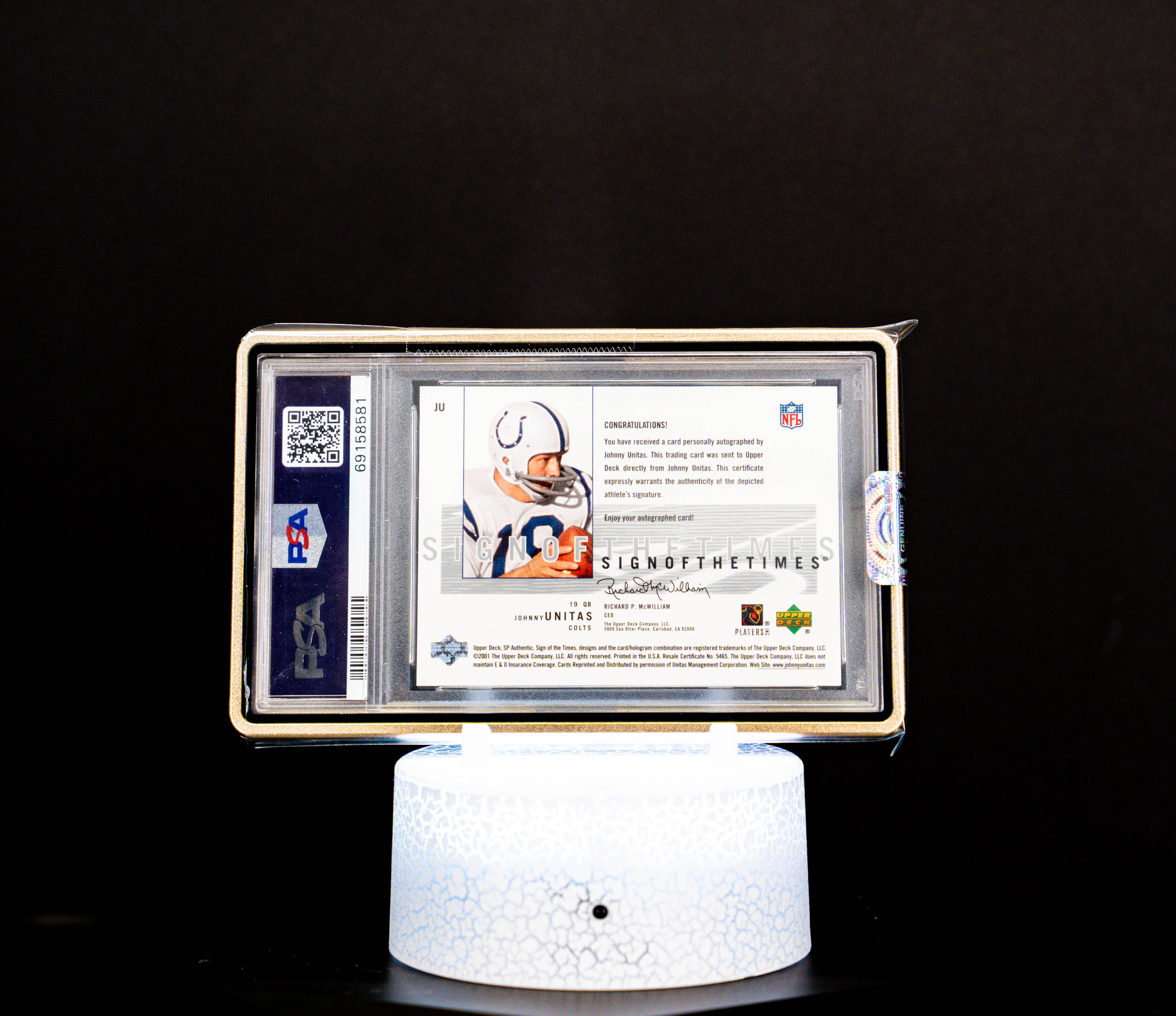 2001 SP Authentic Signs of the Times Autographed Johnny Unitas #JU – PSA GEM MT 10, Auto 10 (PSA Cert #69158581)