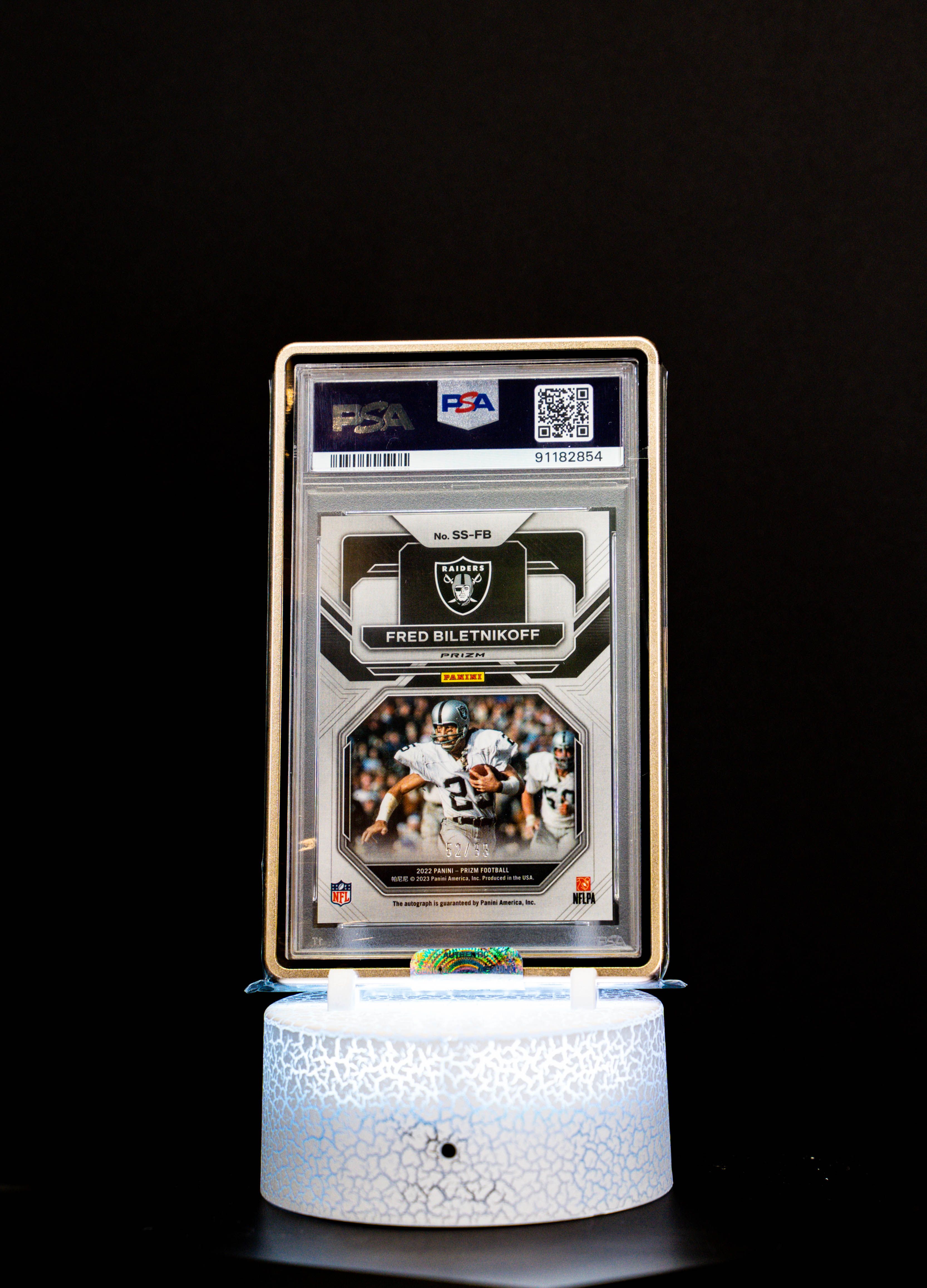 2022 Prizm Sensational Signatures Fred Biletnikoff #SSFB – PSA GEM MT 10, Auto 10 (PSA Cert #91182854)