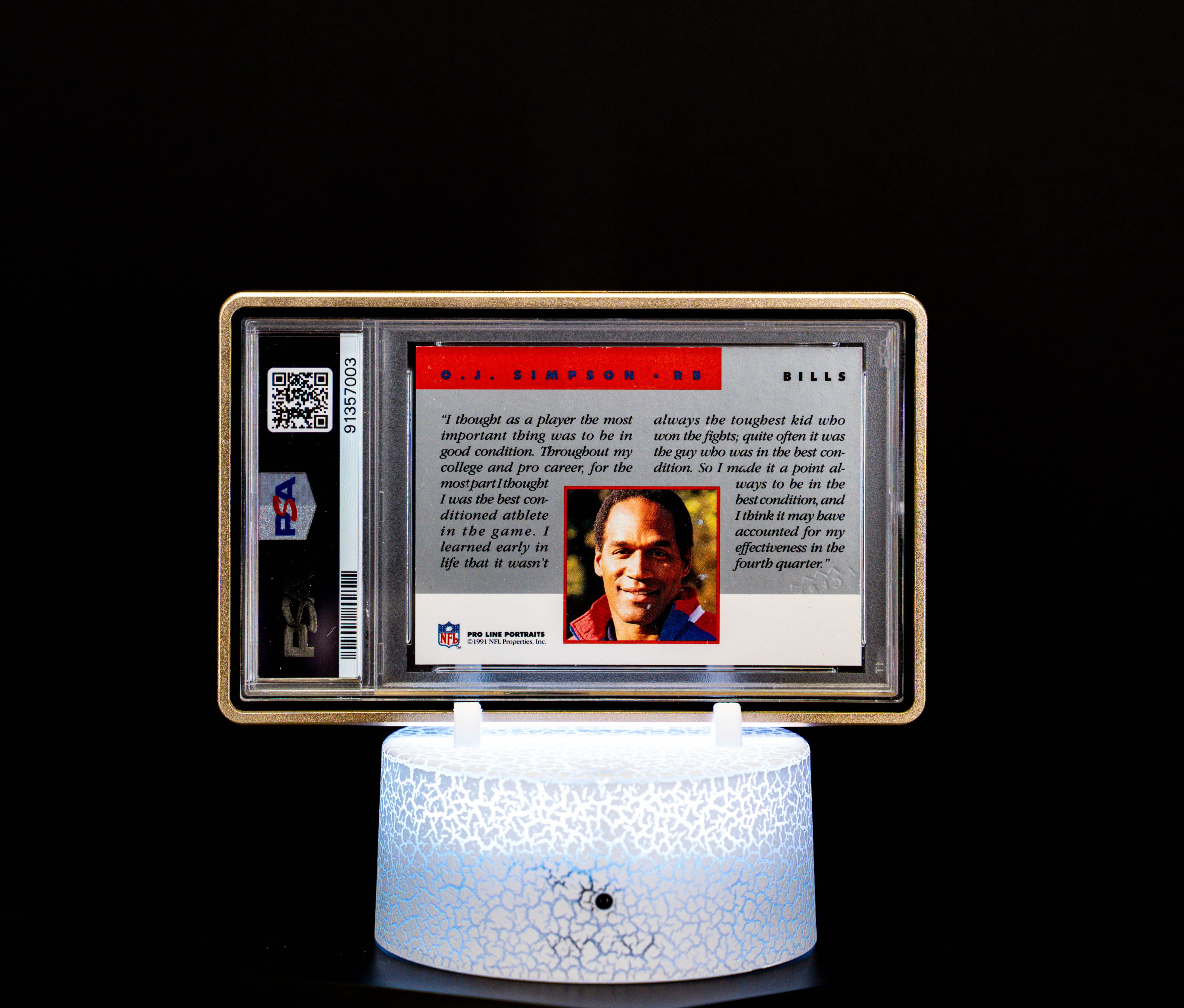 1991 Pro Line Portraits O.J. Simpson Autograph PSA NM-MT 8 Auto 10 (No Card #)