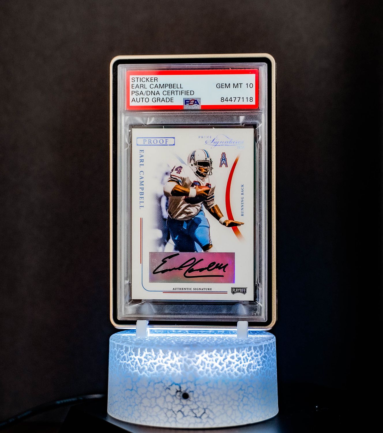 2004 Donruss Playoff Prime Signature Proof Earl Campbell #45 (SN: 45/50) PSA GEM MT 10, Auto 10