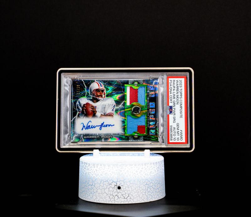 2023 Topps Composite Amped Up Autographs Lime Green Power Surge Warren Moon (SN: 15/20) #WMO – PSA GEM MT 10, Auto 10 (PSA Cert #99853858)