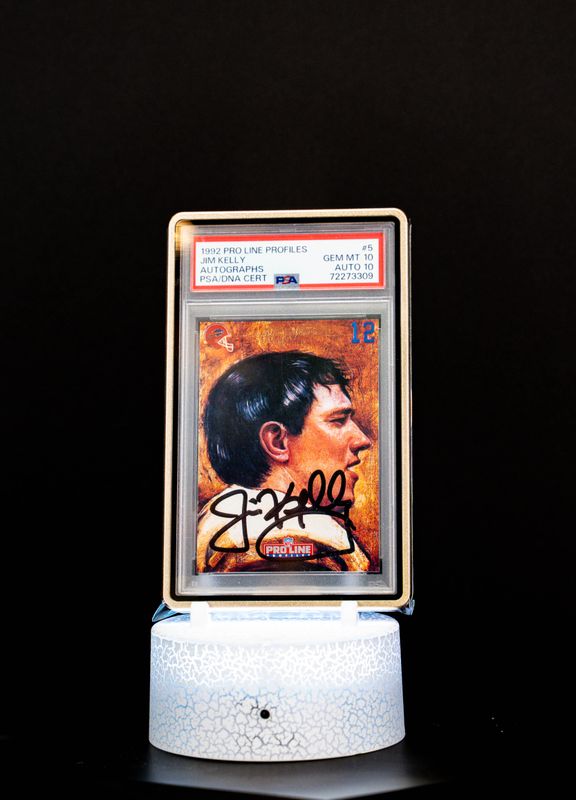 1992 Proline Profiles Autographed Jim Kelly #5 – PSA GEM MT 10, Auto 10 (PSA Cert #72273309)