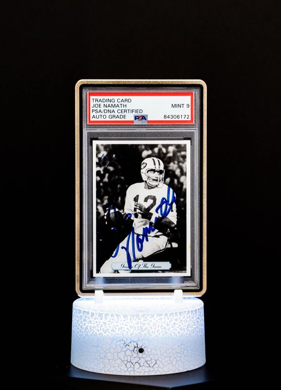 1992 AW Sports Greats of the Game Autograph Joe Namath PSA Mint 9 #266