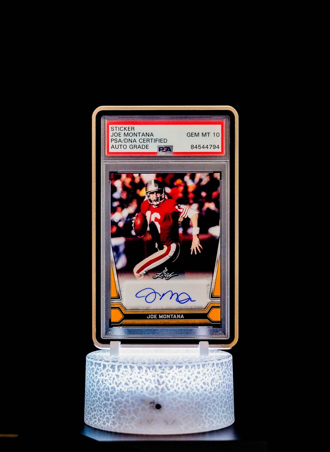 2021 Leaf Multi-Sport Gold Auto Joe Montana #BA-JM1 PSA GEM MT 10, Auto 10