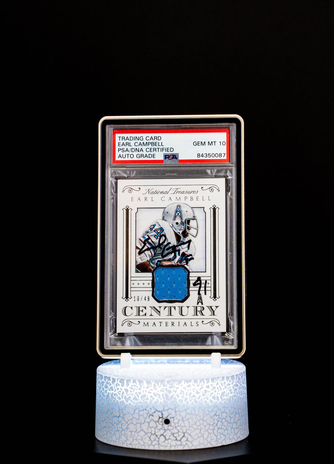 2015 Panini National Treasures Century Materials Autographed, Earl Campbell (SN: 10/49) #CM-EC