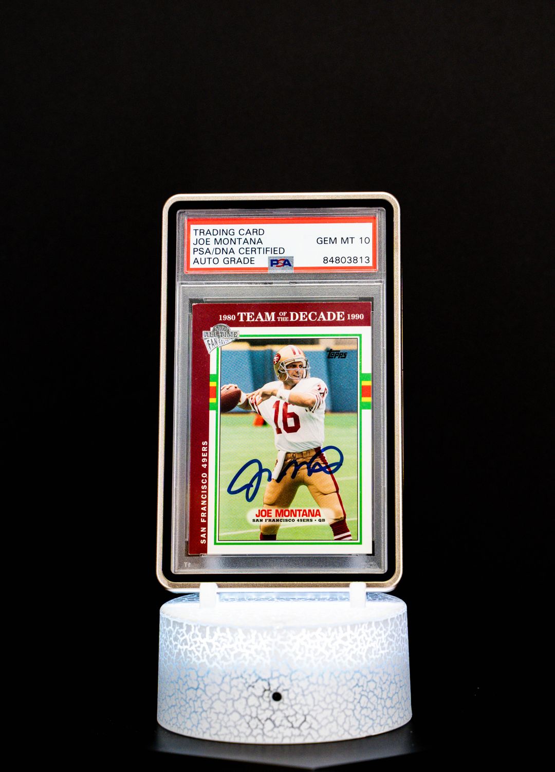 2005 Topps All Time Favorites Autographed Joe Montana #45 PSA GEM MT 10, Auto 10