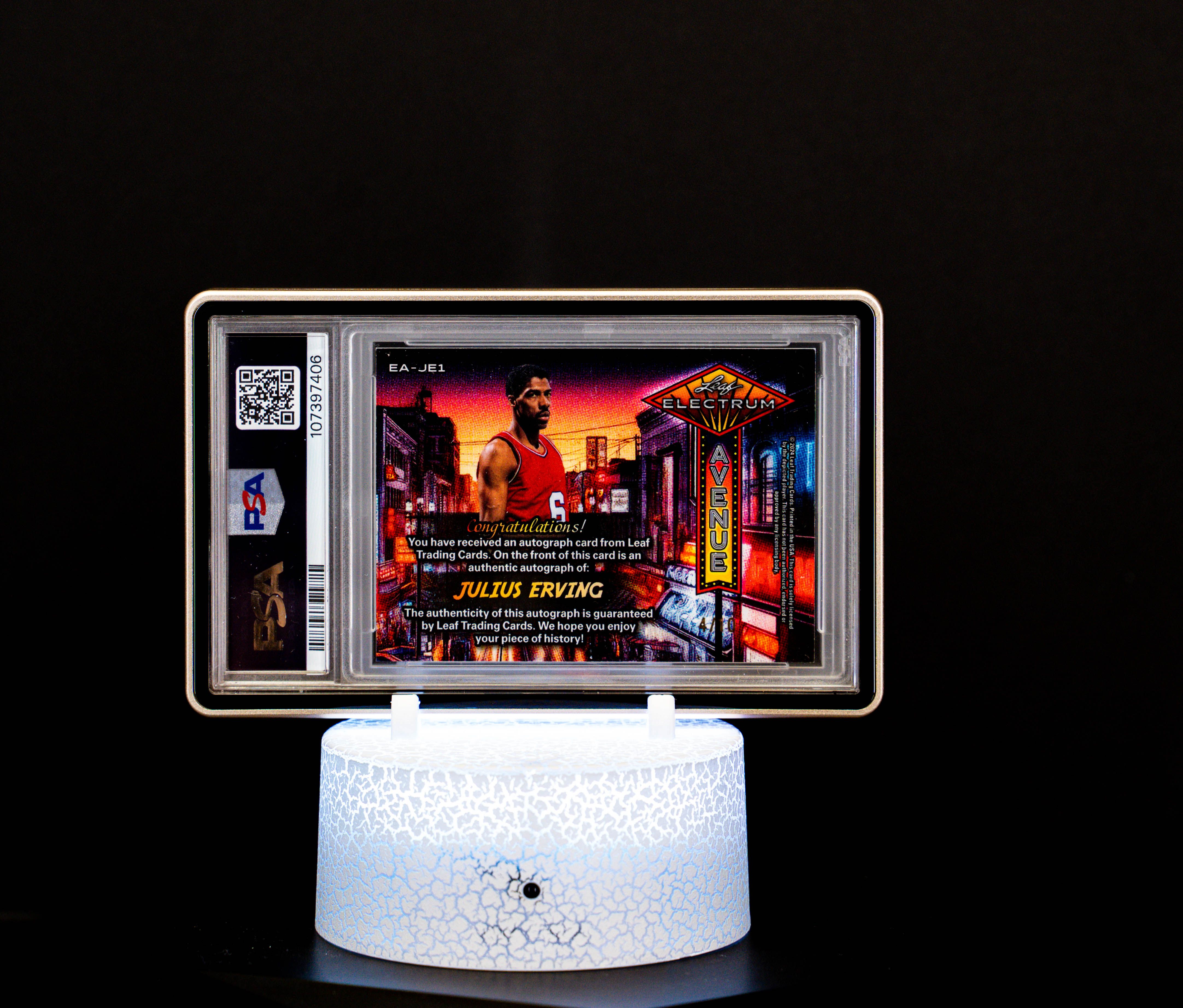 2024 Leaf Electrum Avenue Julius Erving Auto SN4/10 PSA Mint 9 Auto 10 POP 1 #EAJE1