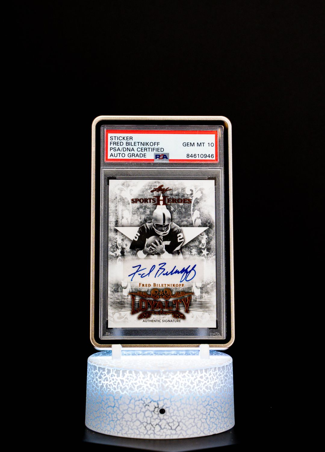 2013 Leaf Sports Heroes Loyalty Autograph Fred Biletnikoff #L-FB1 PSA GEM MT 10, Auto 10