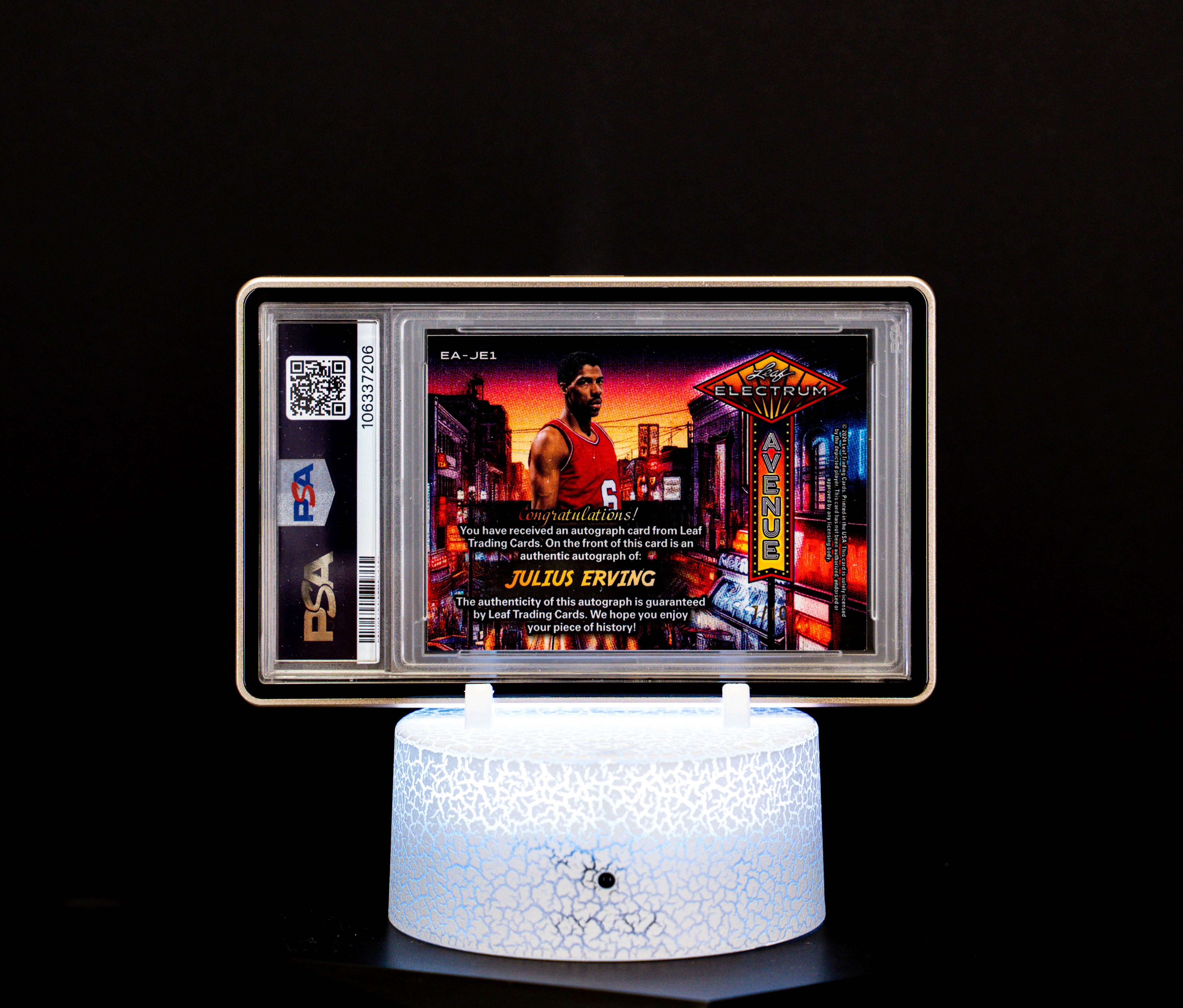 2024 Leaf Electrum Avenue Julius Erving Auto SN7/10 PSA NM-MT 8 Auto 10 #EAJE1