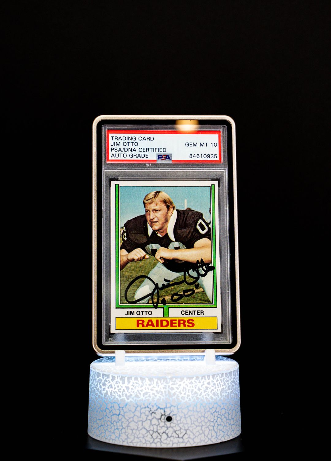 1974 Topps Autographed Jim Otto #409 PSA GEM MT 10, Auto 10