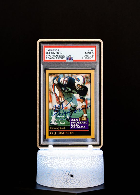 1995 ENOR Hall of Fame O.J. Simpson Autograph PSA Mint 9 Auto 9 #175