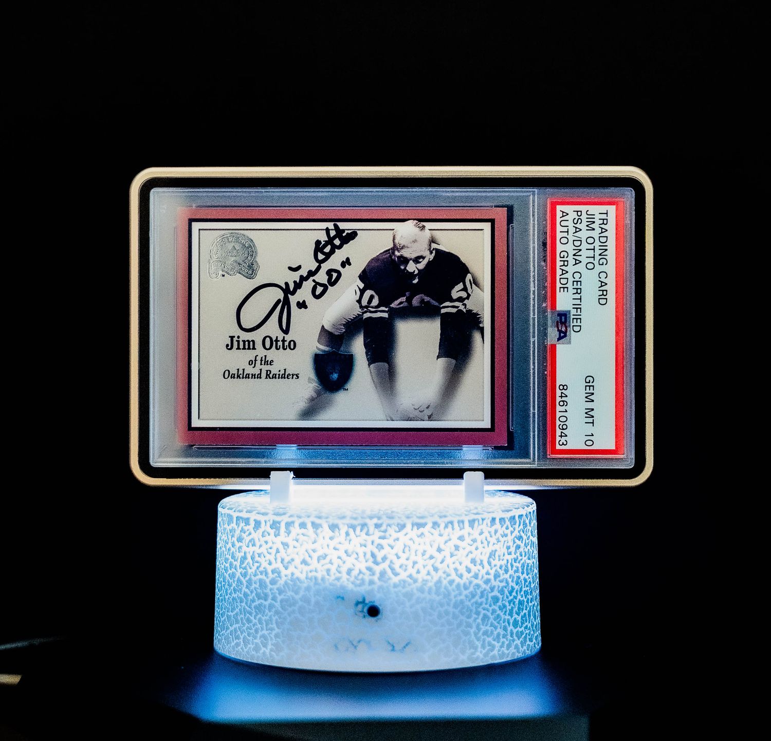 2000 Fleer/SkyBox Greats of the Game Jim Otto #70 PSA Auto GEM MT 10