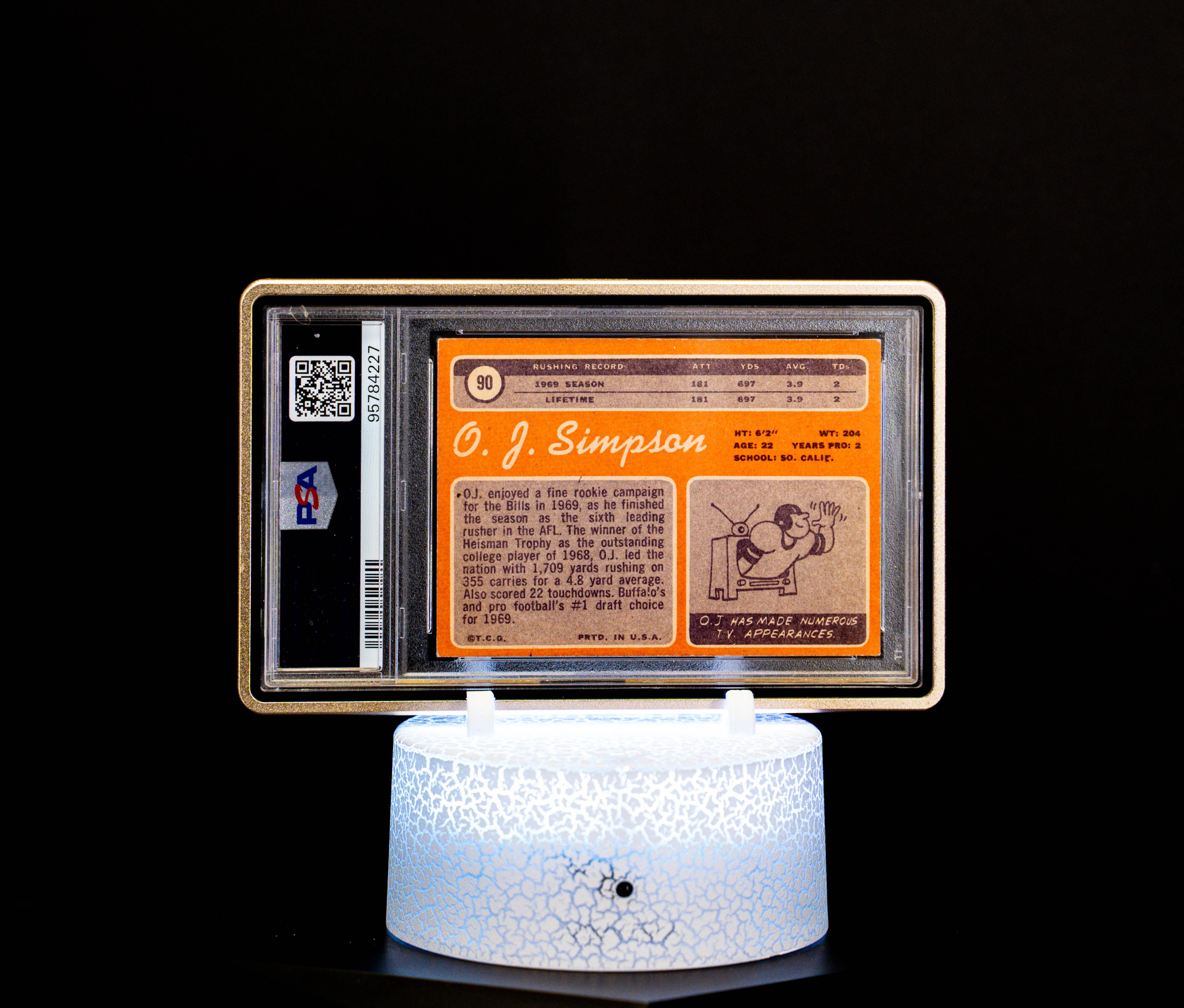 1970 Topps O.J. Simpson Autograph PSA Auto 10 #90