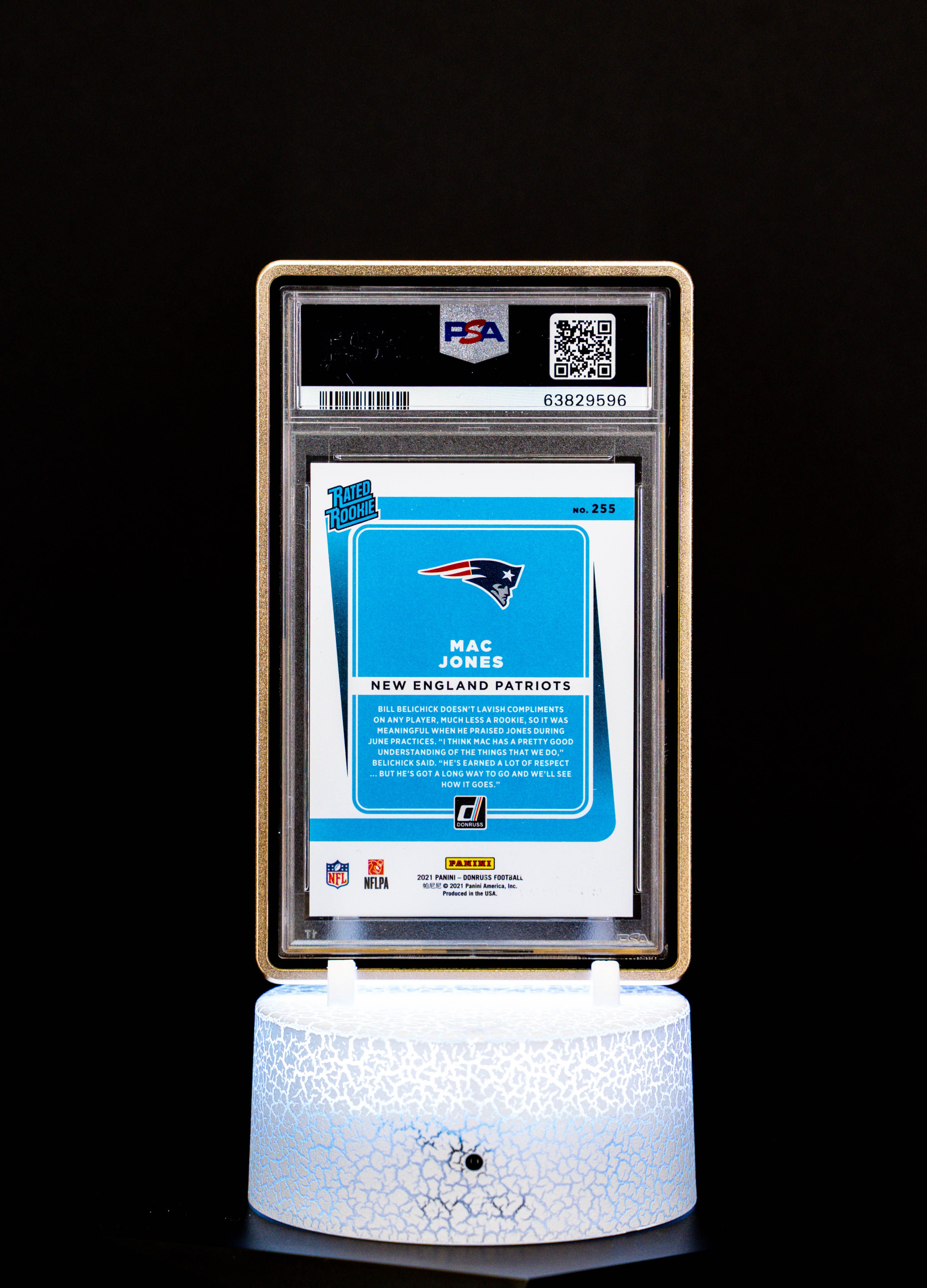 2021 Donruss Press Room Premium (No Autograph), Mac Jones #255 (PSA Gem Mint 10) – Cert #63829596