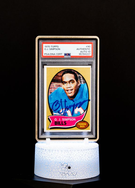 1970 Topps O.J. Simpson Autograph PSA Auto 10 #90