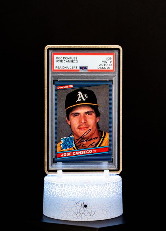 1986 Donruss Autographed, Jose Canseco #39 (PSA Mint 9, Auto 10) – Cert #106337201