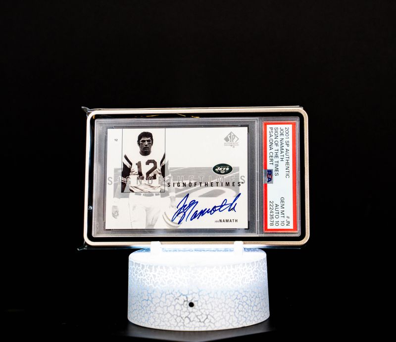 2001 SP Authentic Signs of the Time Autographed Joe Namath #JN – PSA GEM MT 10, Auto GEM MT 10 (PSA Cert #22243578)