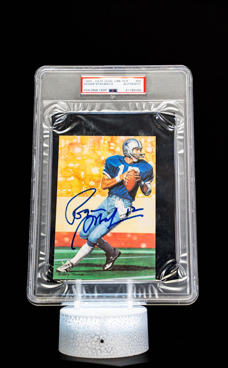 1989 H.O.F. Cards Hall of Fame Signature Series Roger Staubach Autograph (SN: 3876/5000) – PSA/DNA Certified Auto – Oversized Limited Edition