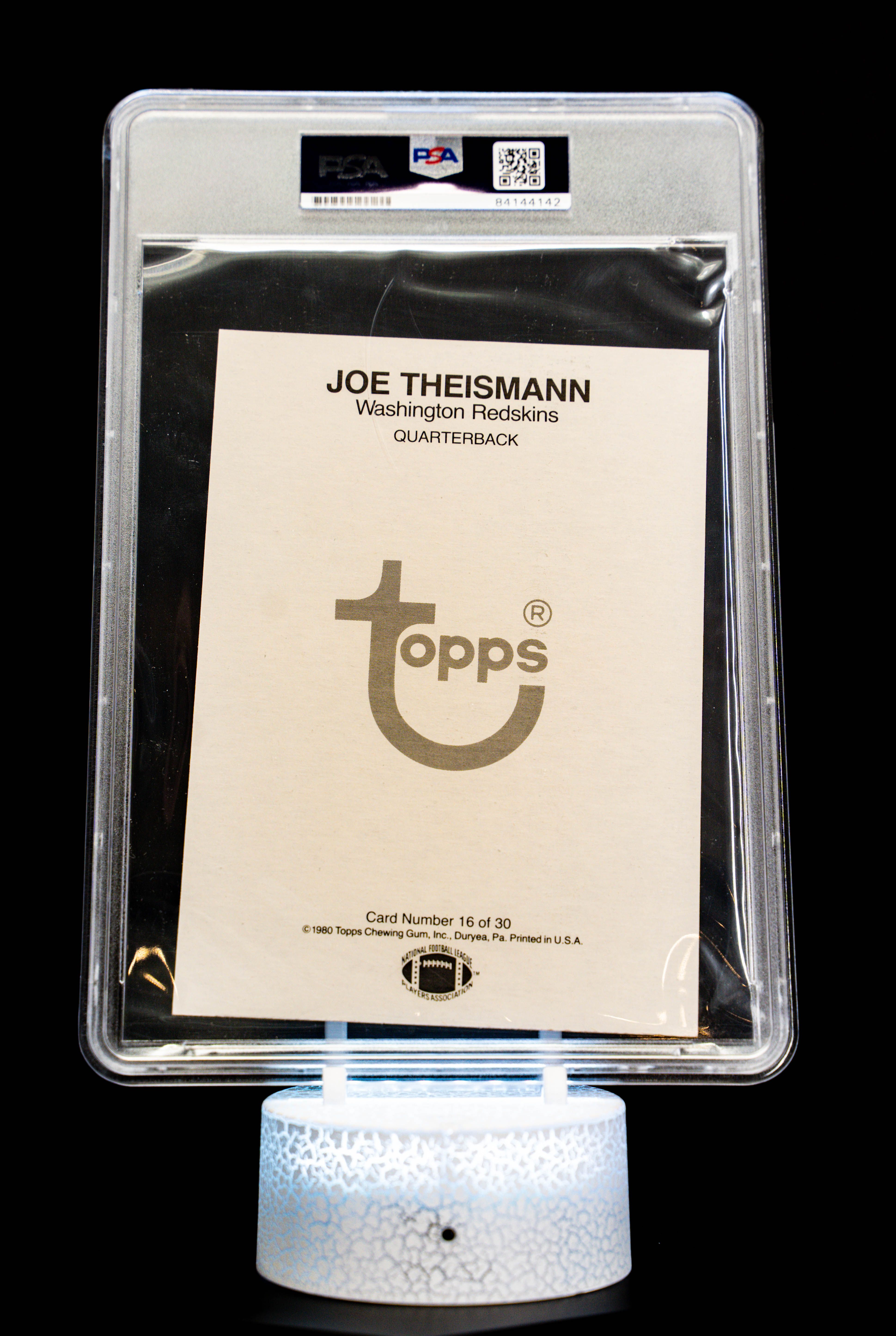 1980 Topps Autographed Oversized Card Joe Theismann #16 – PSA/DNA Certified Auto – Limited Edition