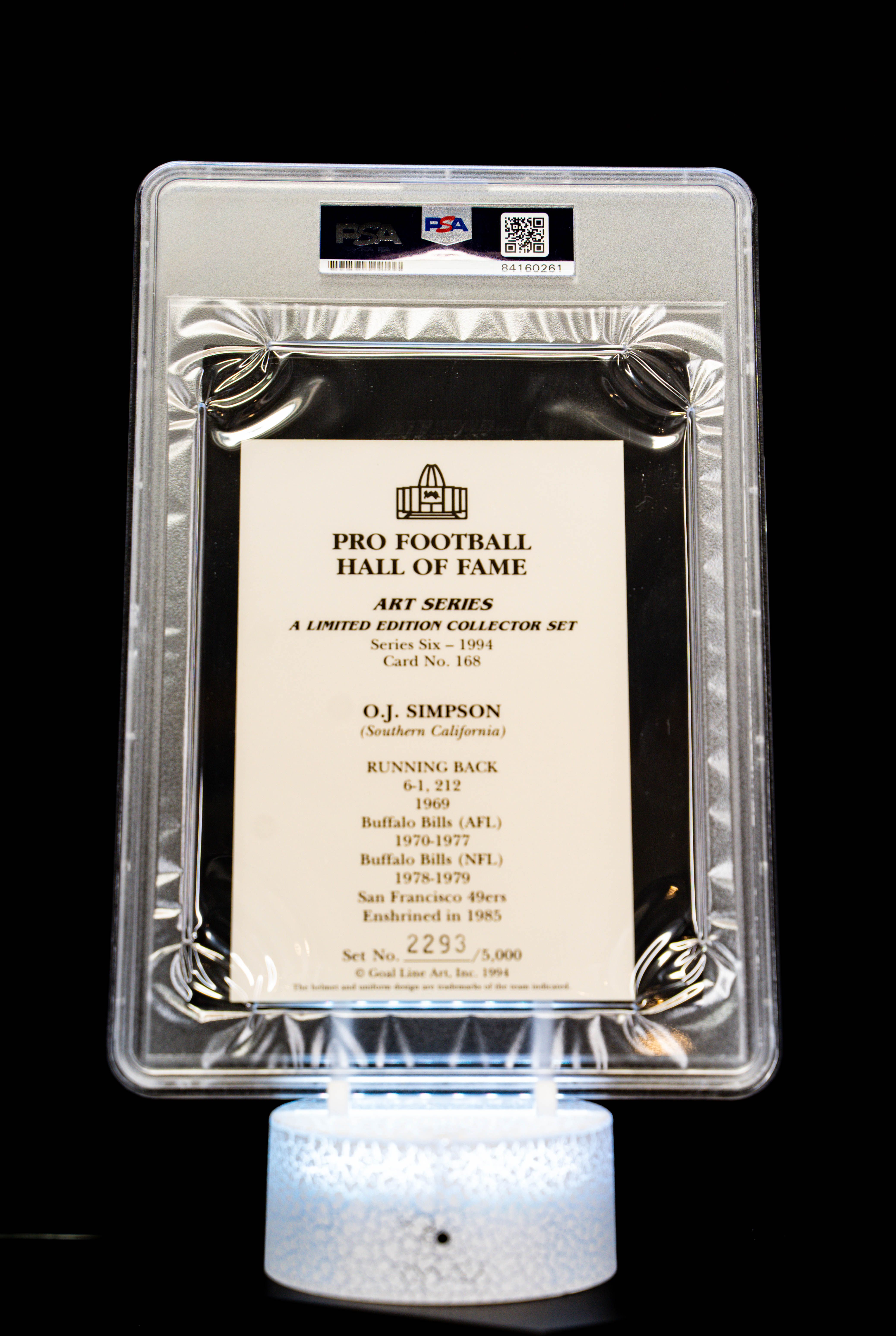 1994 H.O.F. Cards Hall of Fame Signature Series O.J. Simpson Auto (SN: 2293/5000) Large Sized Card