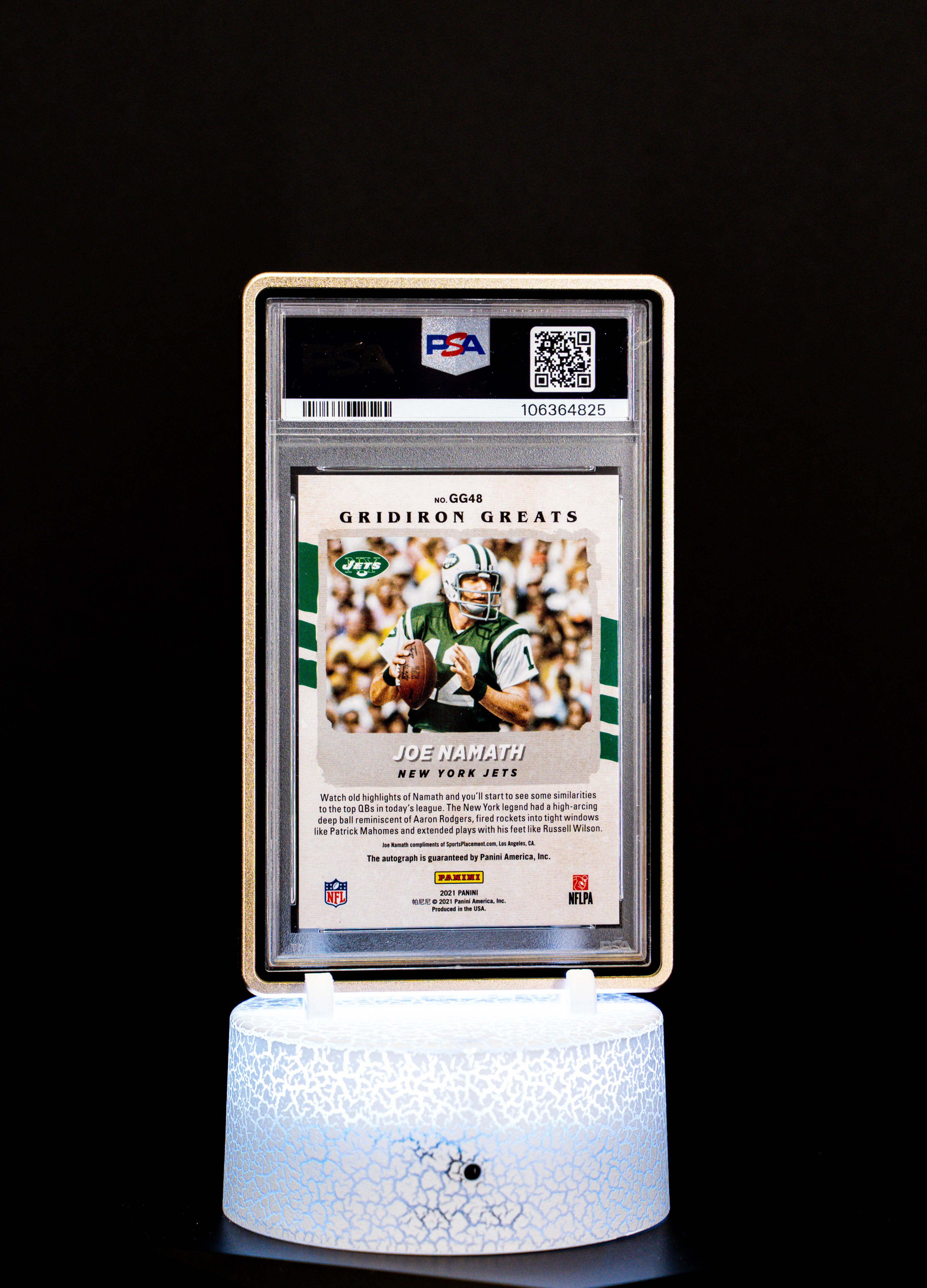 2024 Mosaic Gridiron Greats Autograph Joe Namath PSA Mint 9 Auto 10 #GG48