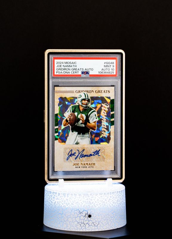 2024 Mosaic Gridiron Greats Autograph Joe Namath PSA Mint 9 Auto 10 #GG48
